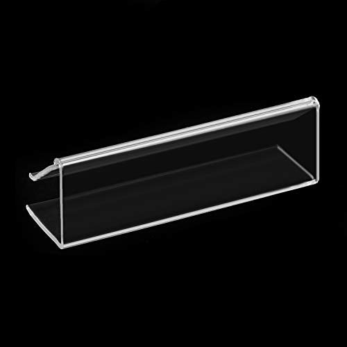 GlossyEnd Pack of 25 Clear Plastic Shelf Label Holder, Wood Shelf Sign and Ticket Holder, Clips On to Shelves 1/2" to 5/8" Thick - 3" x 7/8" Natural Minimalist Style - Image 2