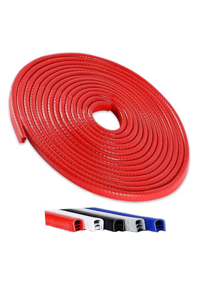 Winfort 16.5FT(5M) Universal Car Door Edge Protector Guards, No-Glue Required Rubber Seal U Shape Automotive Door Entry Guard, Suitable for Most Cars, SUVs and Trucks (Red) - Image 1