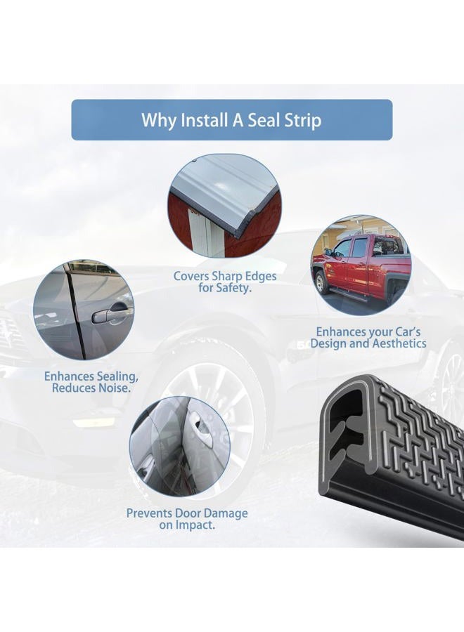 Winfort 16.5FT(5M) Universal Car Door Edge Protector Guards, No-Glue Required Rubber Seal U Shape Automotive Door Entry Guard, Suitable for Most Cars, SUVs and Trucks (Red) - Image 3