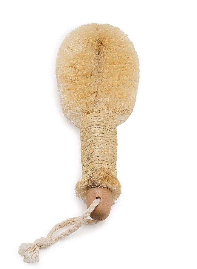 Spa Plus Dry Skin Bath Body Brush-100% Pure Natural Sisal Bristle. 9" Length - Image 1
