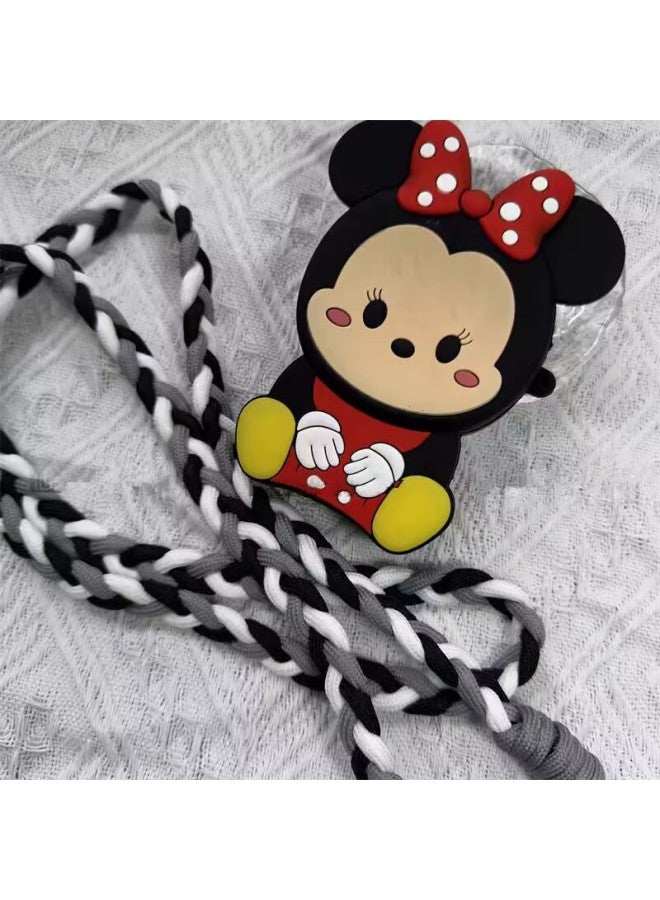 Trendy Ins Cartoon Coin Purse Back Clip Crossover Mobile Phone Chain Universal Mobile Phone Case Long Rope Diy Pendant-Specification:Coin Purse Rose Red Strawberry Bear Back Clip + Same Style Crossbody - Image 5