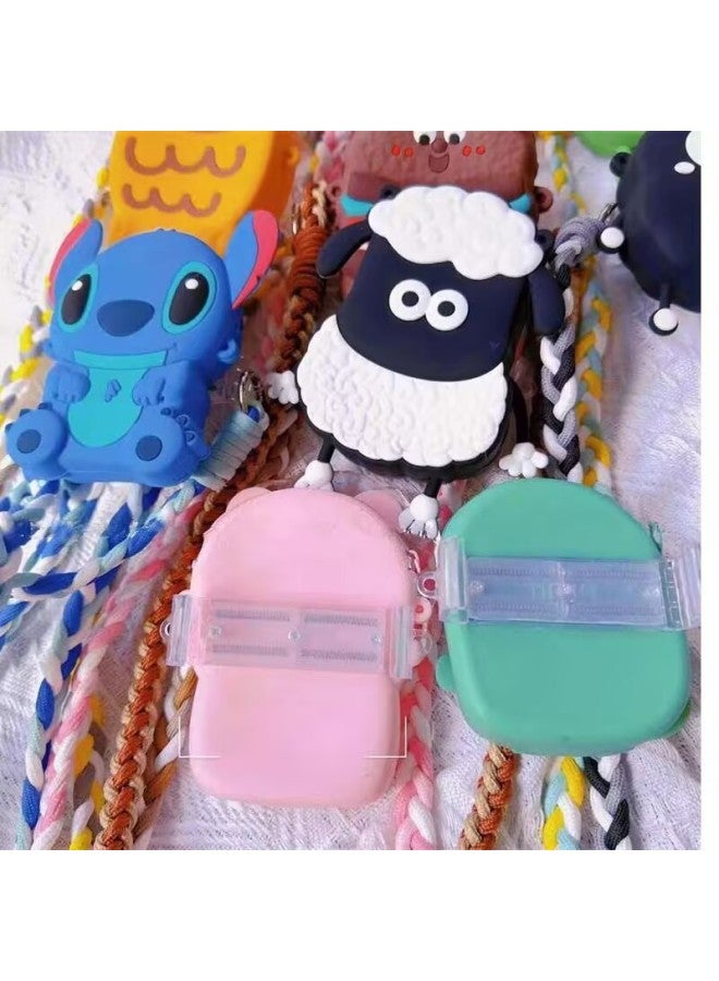 Trendy Ins Cartoon Coin Purse Back Clip Crossover Mobile Phone Chain Universal Mobile Phone Case Long Rope Diy Pendant-Specification:Coin Purse Rose Red Strawberry Bear Back Clip + Same Style Crossbody - Image 2