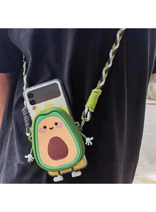 Trendy Ins Cartoon Coin Purse Back Clip Crossover Mobile Phone Chain Universal Mobile Phone Case Long Rope Diy Pendant-Specification:Coin Purse Rose Red Strawberry Bear Back Clip + Same Style Crossbody - Image 4