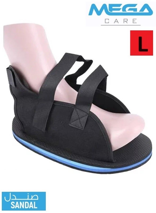 MEGA Post Op Shoe Plaster Cast Shoe Medical Open Toe Foot Protection Cast Boot Recovery Gypsum Shoe for Injury Sprained Ankle Large Size (L) - Image 1
