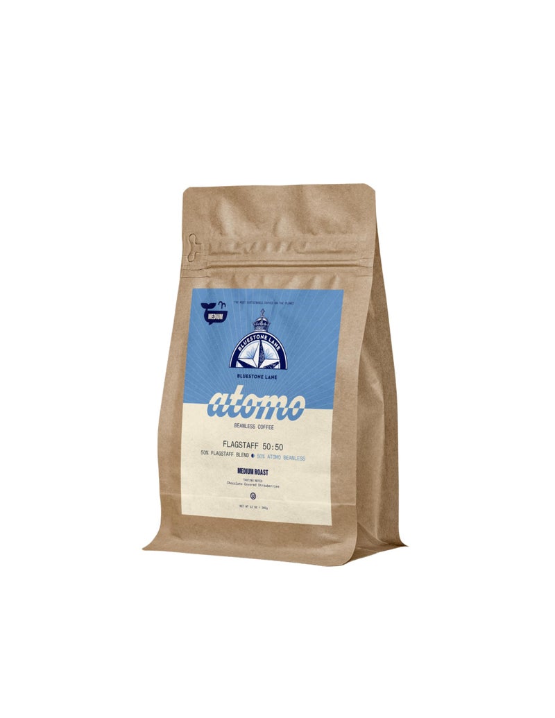 Atomo Bluestone Lane Flagstaff Remix Roast. Atomo Ground Coffee Collaboration, Sustainable Low-Acid Ground Coffee for Drip, French Press, and Pour-Over - 12oz (340g) - Image 1