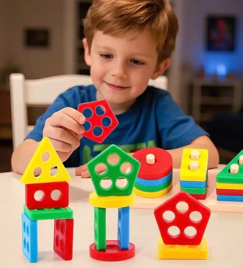 Montessori Geometric Shape Matching Toy for Toddlers – Early Learning, Fine Motor Skills, Color & Shape Recognition, Educational Wooden Puzzle Gift - Image 2