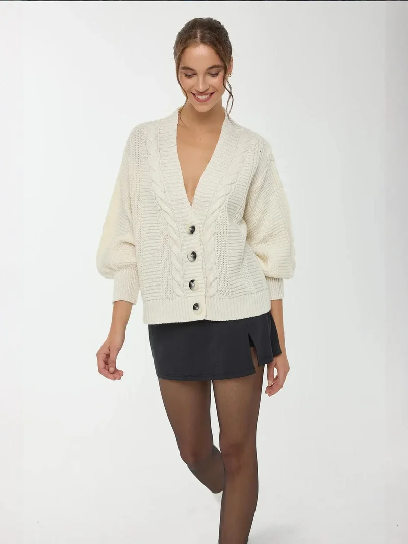 HICCUP V-Neck Buttoned Cardigan