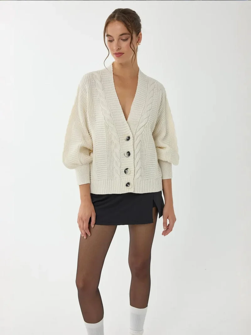 HICCUP V-Neck Buttoned Cardigan