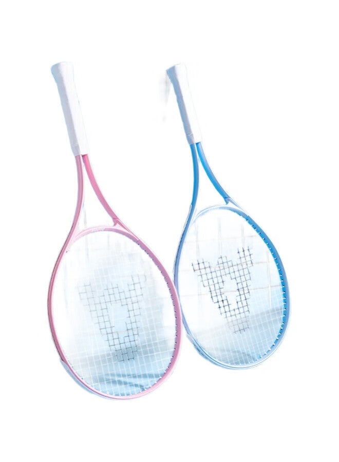 Deli & Anget Entry-Level Training Tennis Racket, Beginner'S Entertainment Sports Wear-Resistant Aluminum Alloy Single Racket Set, Youth Blue - Image 2