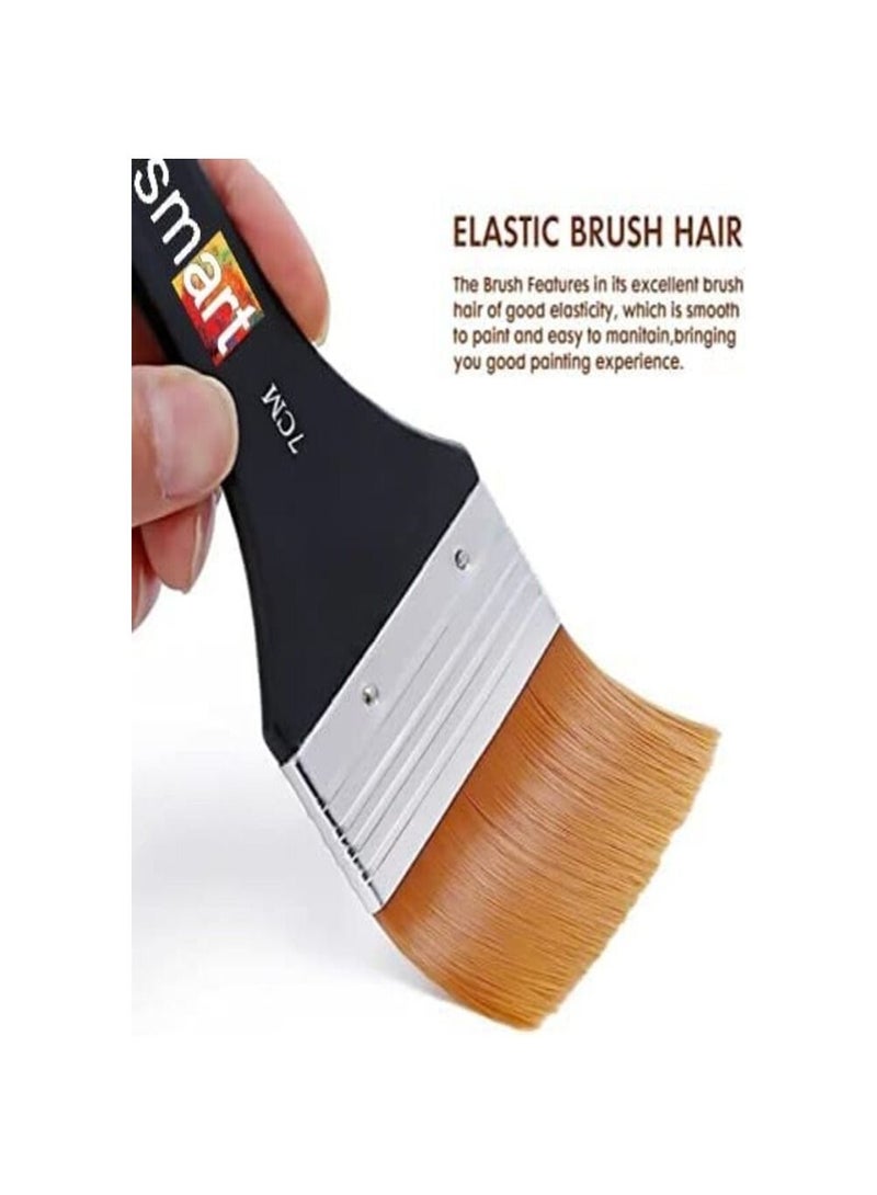 Smart Paint Brush Set - 5 Pcs Flat Brush - Multi-Purpose Wall Brushes in Variety Sizes - Flat Paint Brush - Artist Flat Painting Brush - Flat Paint Brush for Home BBQ and Furniture Paint - Image 4