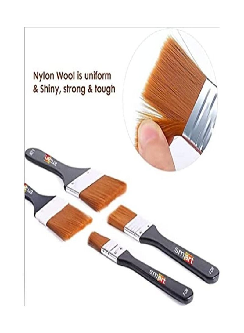 Smart Paint Brush Set - 5 Pcs Flat Brush - Multi-Purpose Wall Brushes in Variety Sizes - Flat Paint Brush - Artist Flat Painting Brush - Flat Paint Brush for Home BBQ and Furniture Paint - Image 3