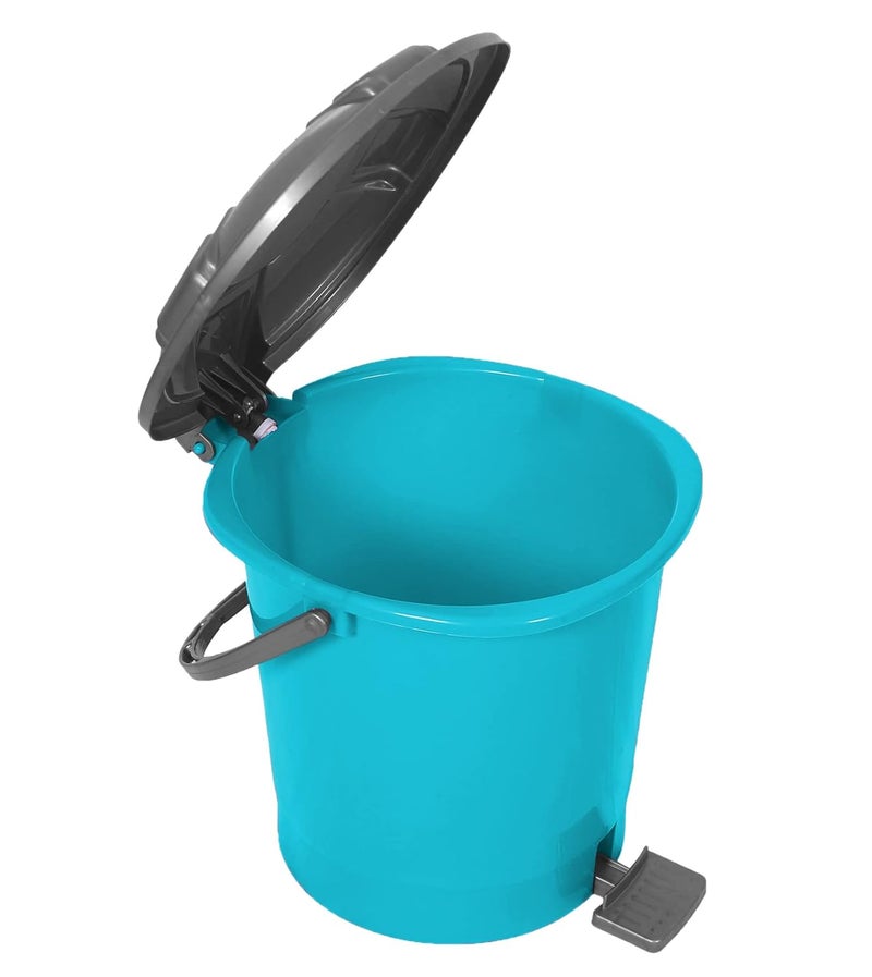 Kuber Industries Durable Plastic Pedal DustbinWaste BinTrash Can For Kitchen Home With Handle7 Litre Sky Blue - Image 3