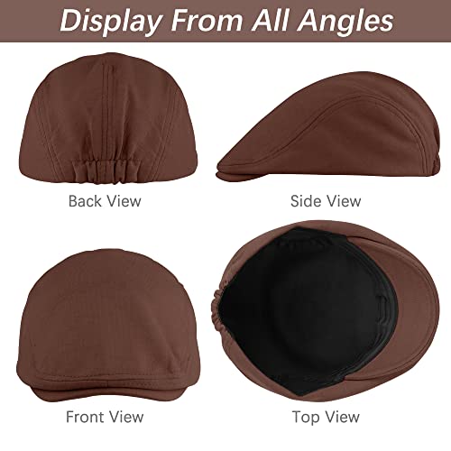 KUTTOR 4 Pieces Newsboy Men's Hat - Flat Cap Soft Stretch Fit Men's Cap - Cabbie Hunting Cap Ivy Hat for Men - Outdoor - Image 4