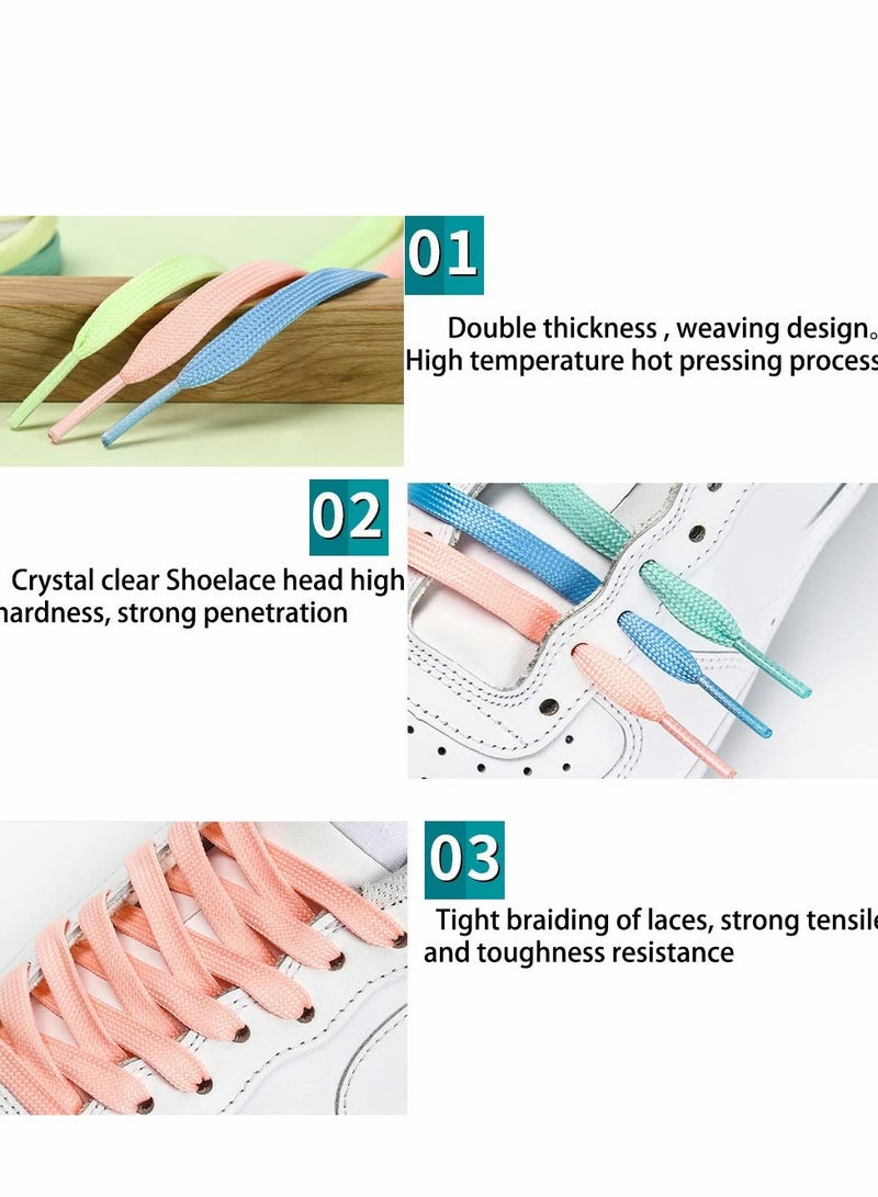 Excefore 5 Pair Shoes Laces Luminous Decorative Upper Glow In The Dark Suitable For All Leisure Sports Thick Flat Unfold Size 100 X 0.8cm Five Colors - Image 3