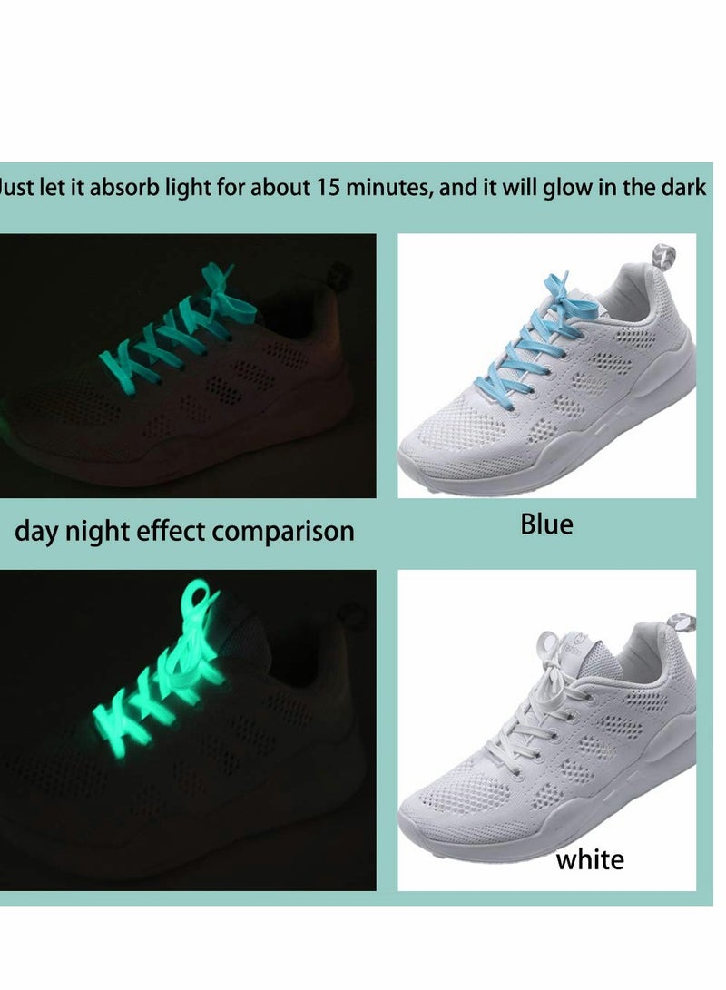 Excefore 5 Pair Shoes Laces Luminous Decorative Upper Glow In The Dark Suitable For All Leisure Sports Thick Flat Unfold Size 100 X 0.8cm Five Colors - Image 5