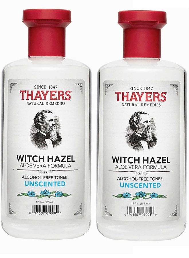 Thayers Alcohol-free Unscented Witch Hazel and Aloe Vera Formula Toner 12 oz. (Pack of 2) - Image 1