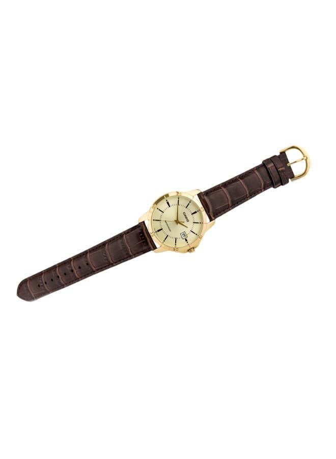 كاسيو ساعة كاسيو MTP-V004GL-9AUDF للرجال بسوار جلدي، أنالوج، 42 مم، بني - Image 3