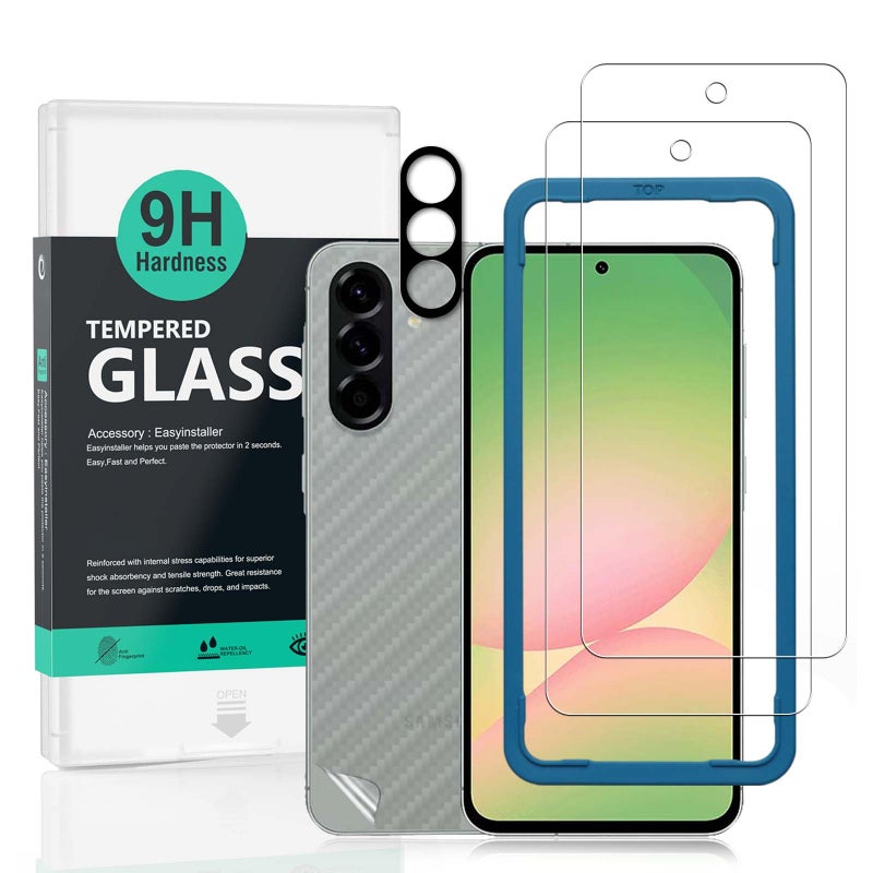 Ibywind Screen Protector For Samsung Galaxy A56 5G 672 Pack9H Hardness Tempered GlassWith 1Pc Camera Lens Protector1Pc Back Carbon Fiber FilmEasy to Install - Image 2