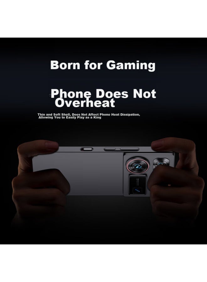 Freeson Freeson Phone Case For Nubia Z60 Ultra, Slim Full Protection Shockproof Tpu Soft Case With Matte Finish (With Ring Holder And Lanyard), Black - Image 5