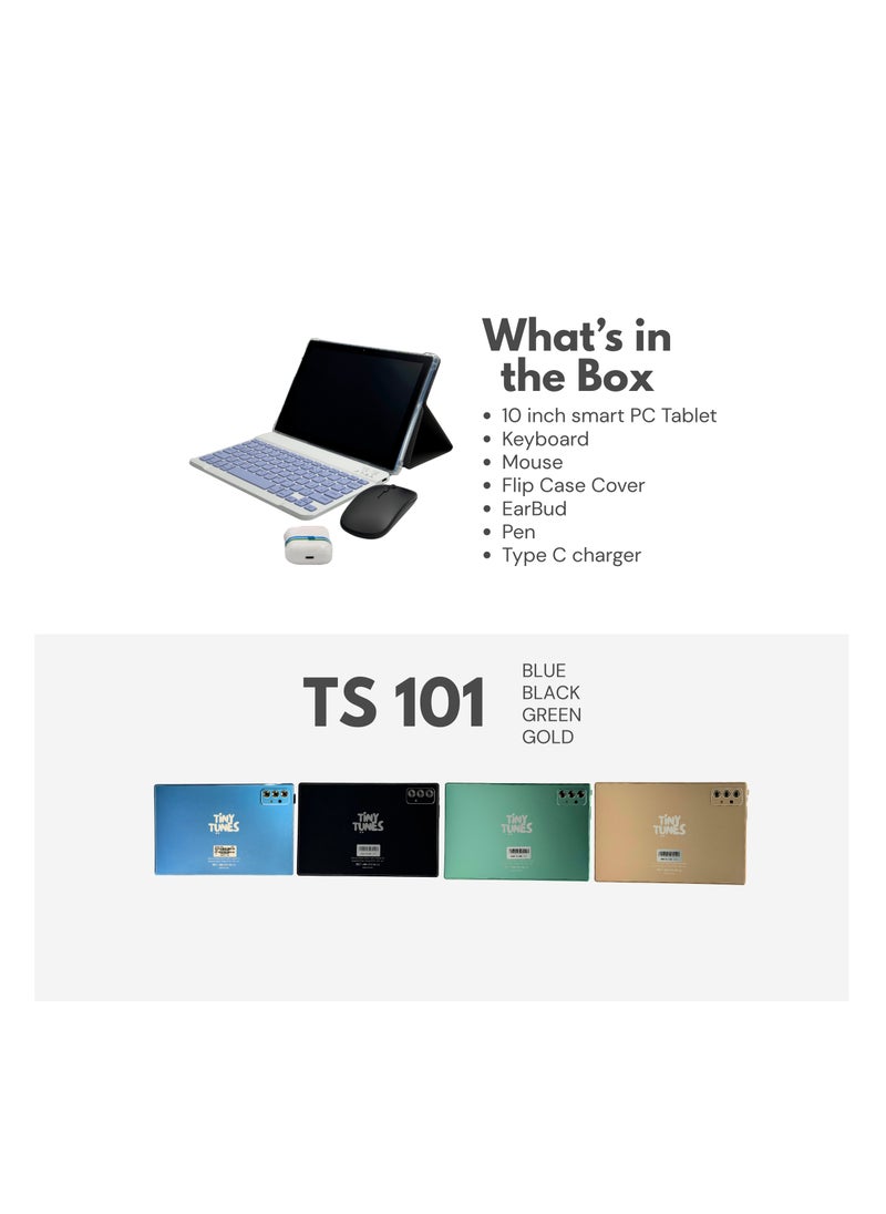 TS101 - تابلت 10 بوصة 5G بتصميم أنيق وأداء متطور مع جراب سيليكون ومحول كهربائي