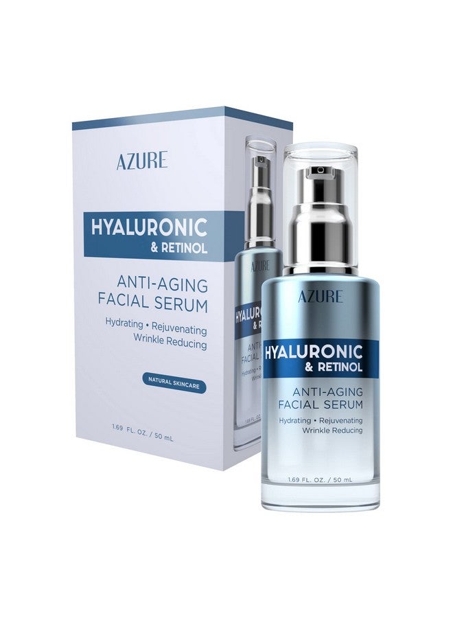 Azure Cosmetics Azure Hyaluronic & Retinol Anti Aging Facial Serum Hydrating, Anti Aging & Rejuvenating | Reduces Wrinkles, Fine Lines & Creases | Evens & Restores Skin Tone | Made In Korea 50Ml - Image 1