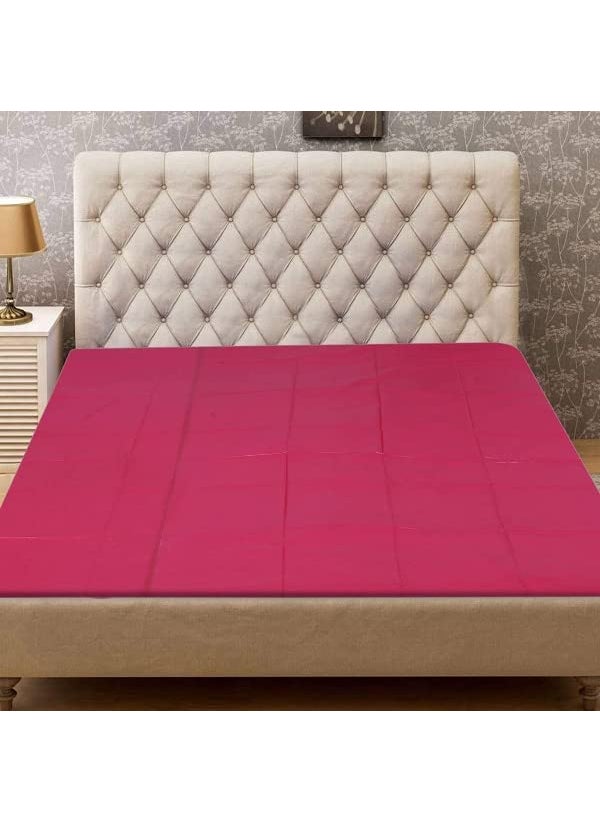 NORTH FIELD North Field Waterproof Plastic Mattress Protection Sheet for Baby and Adult Poly Plastic Rubber Double Bed Sheet Double BedKing Size 72 x 75 Inch Red  - Image 1
