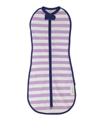 Woombie Original Baby Swaddling Blanket - Soothing, Cotton Baby Swaddle - Wearable Baby Blanket, Purple Stripe, 14-19 lbs, 3-6 Month - Image 4