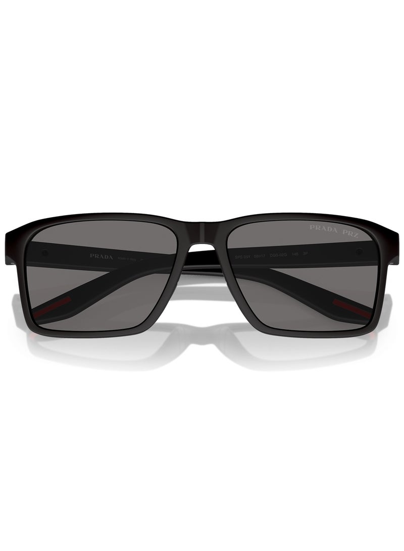 Prada Linea Rossa Prada Rectangle SPS05YS DG002G 58 Men's Sunglasses - Image 2