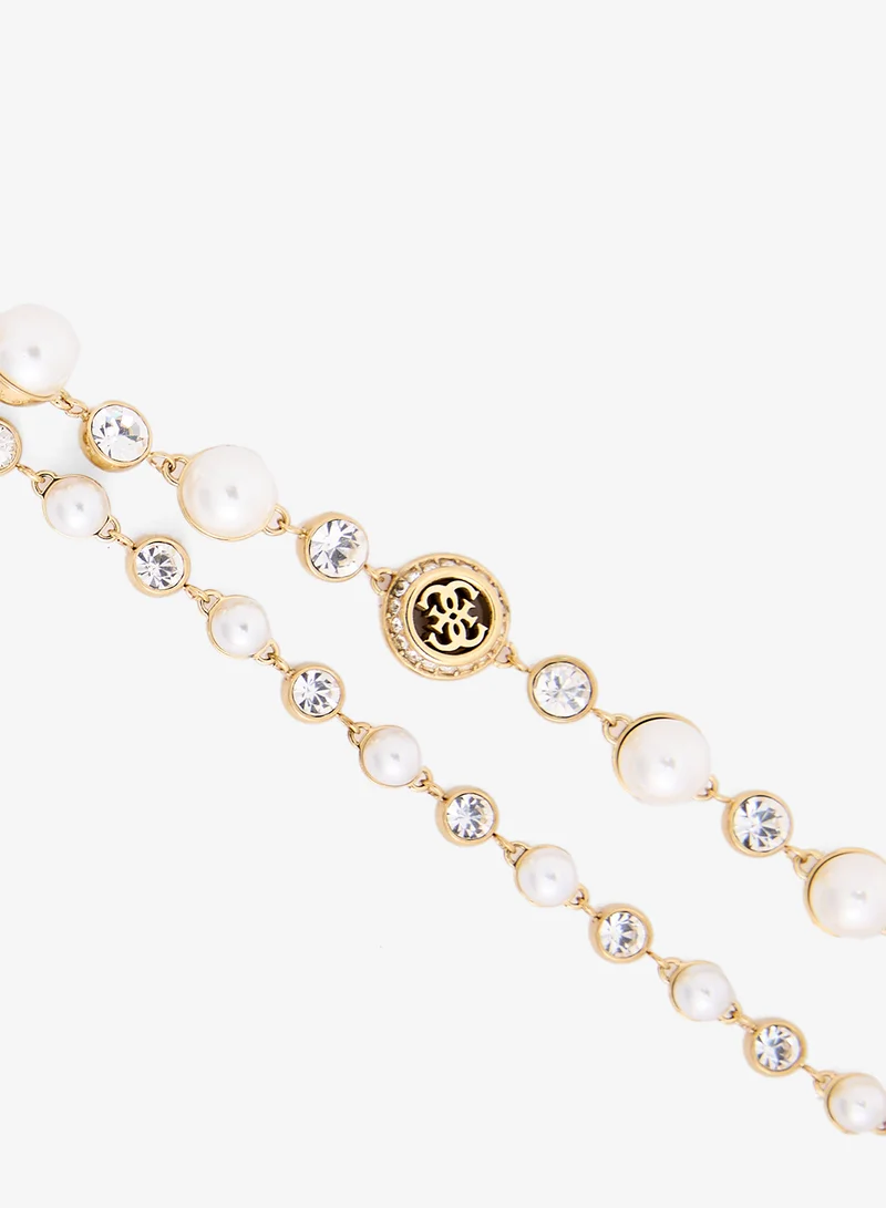 GUESS Tiny Pearly Logo Bracelet