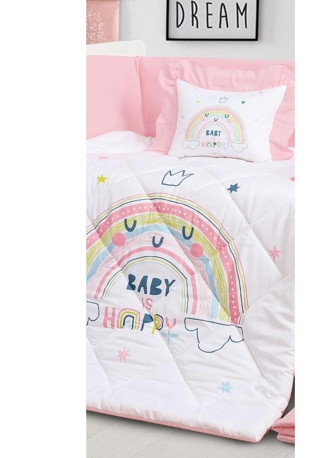 هورس مفرش سرير حواجز سرير اطفال 5 قطع صيفي ليمنح طفلك الراحة من المايكروفايبر ، 5 قطع مقاس اللحاف 132x104سم - Image 3