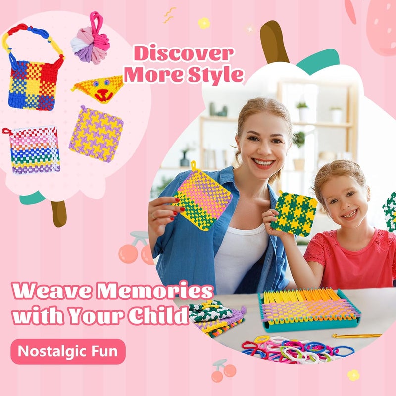 PREBOX Potholder Weaving Loom Kit for Kids and Beginners, Knitting Crafts for Girls Ages 6-12 Year Old, 7" Pot Holder Loom with 224 Loops, Great Christmas & Birthday Gifts - Image 5