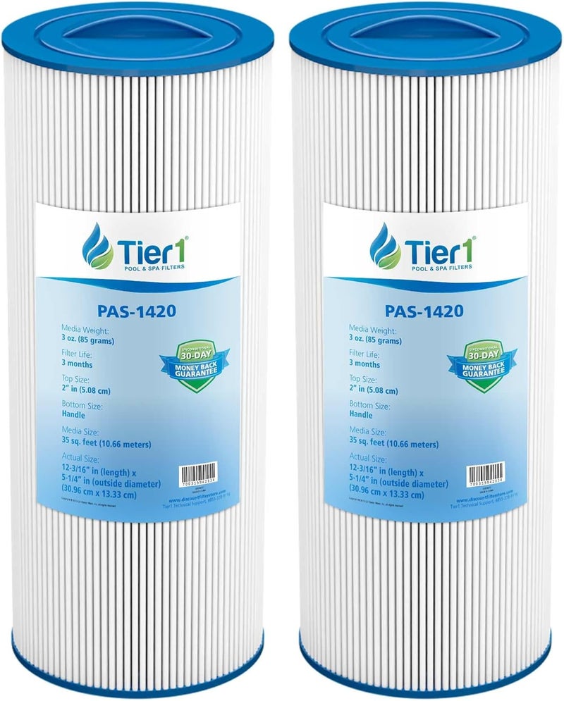 Tier1 Spa Filter Cartridge Replacement for Marquis Spa PPM35SC – 2 Pack | Compatible with PPM35SC-F2M, FC-0195, Unicel 5CH-352 | 12-1/2" x 5-3/16" | Trilobal Fabric | Washable & Reusable | High Flow - Image 1
