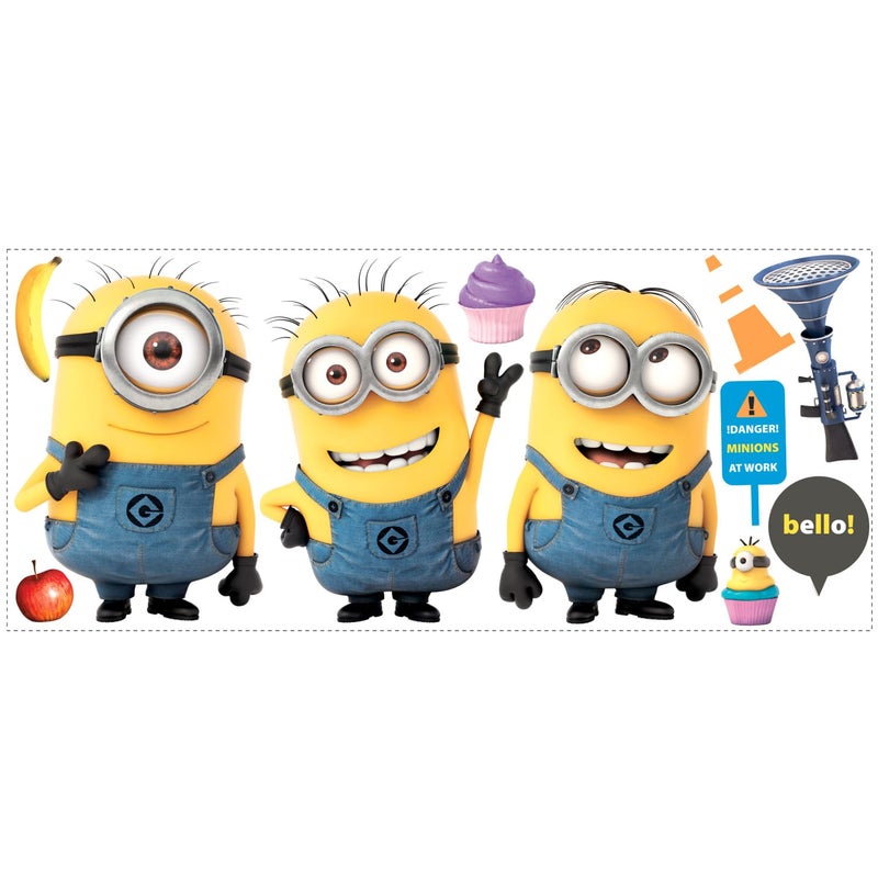 Minions RoomMates RMK2081GM Despicable Me 2 12 x 485 Yellow Giant Giant Wall Decals 11 Pieces