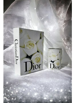 2-Piece Decorative Book Box & Cylinder Box Set Dior Cream Rose Box Set - pzsku/Z45F0CE8D3CE7EAC9FFA2Z/45/_/1731069886/74bcedf0-44db-4a39-89fc-e141c8bb43f9