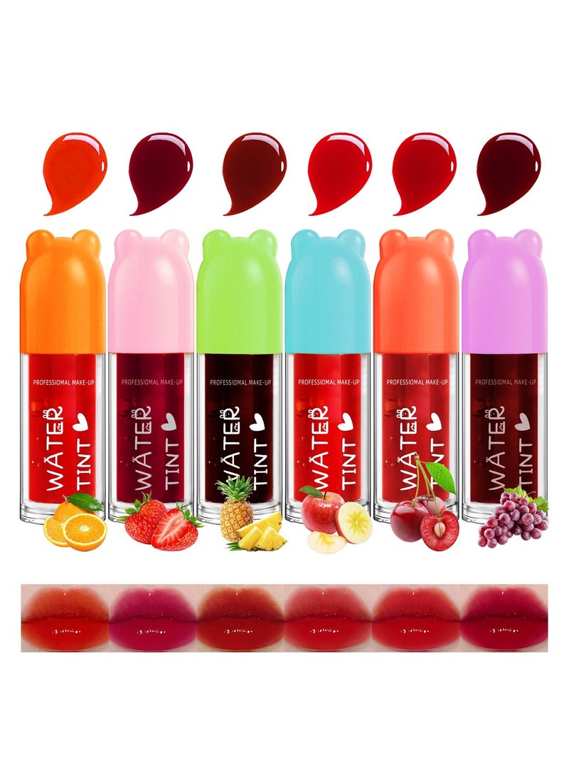 Generic Moisturizing Fruit Lip Tint Stain Set 6 Vibrant Colors Long Lasting Non Sticky Matte Finish for Lips and Cheeks  - Image 1