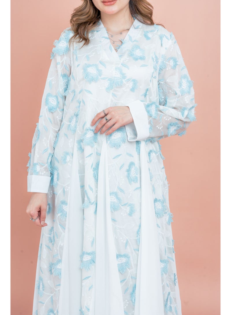 اكسا جلابية مطرزة بالزهور - Image 4