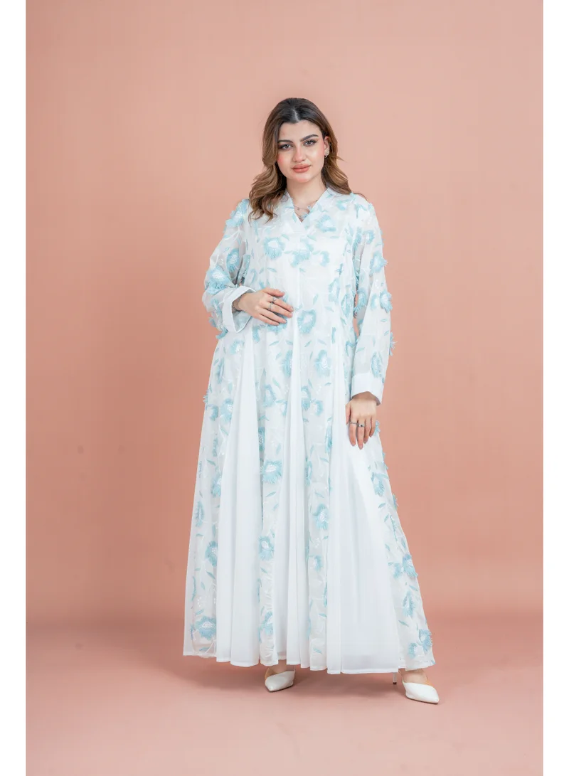 IKKXA Floral Aura Embroidered Jalabiya
