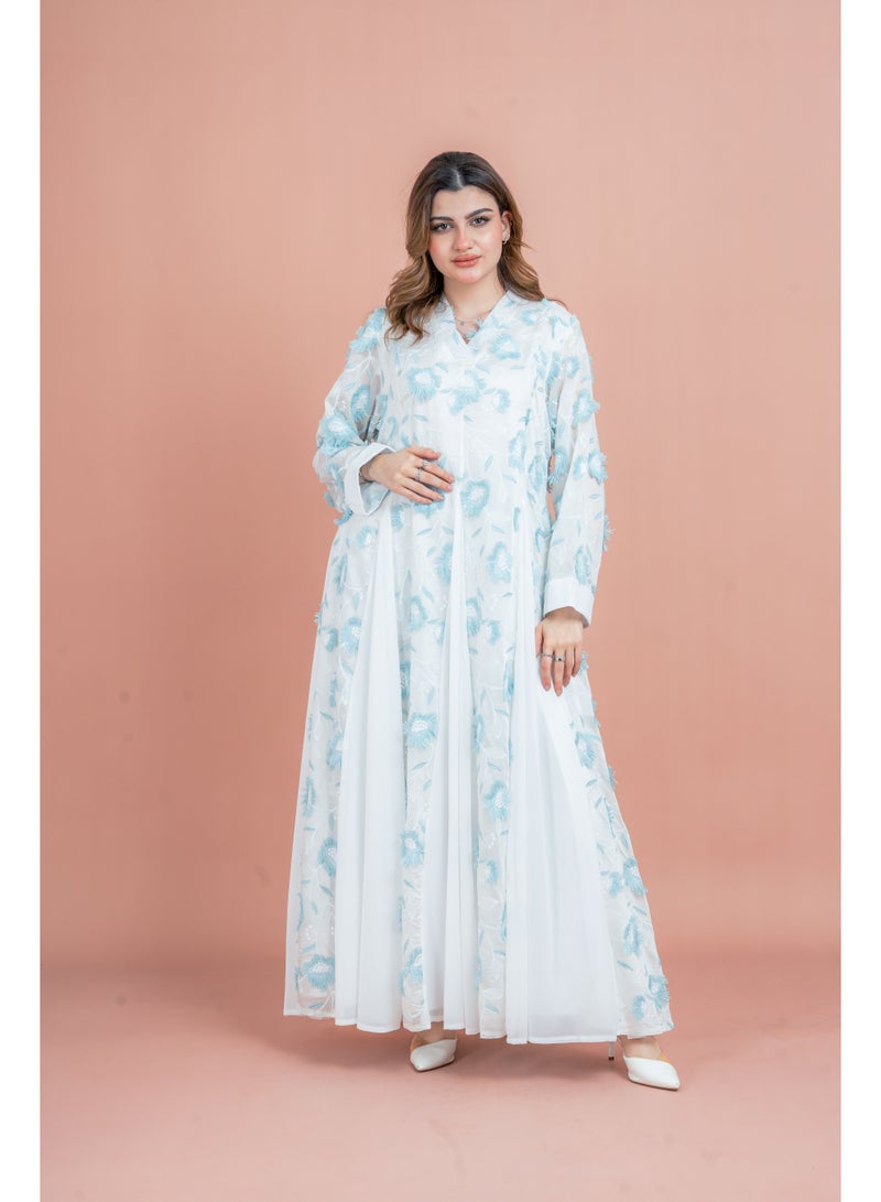 اكسا جلابية مطرزة بالزهور - Image 1