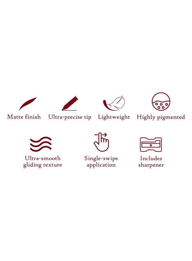 دازلير قلم تحديد الشفاه Lined & Loaded مع مبراة مدمجة (عبوة من 15 قطعة) - لمسة نهائية غير لامعة | خفيف الوزن | دقيق | يدوم طويلاً | مع زيت الكارنوبا والخروع | 15 درجة من الكمال - Image 5