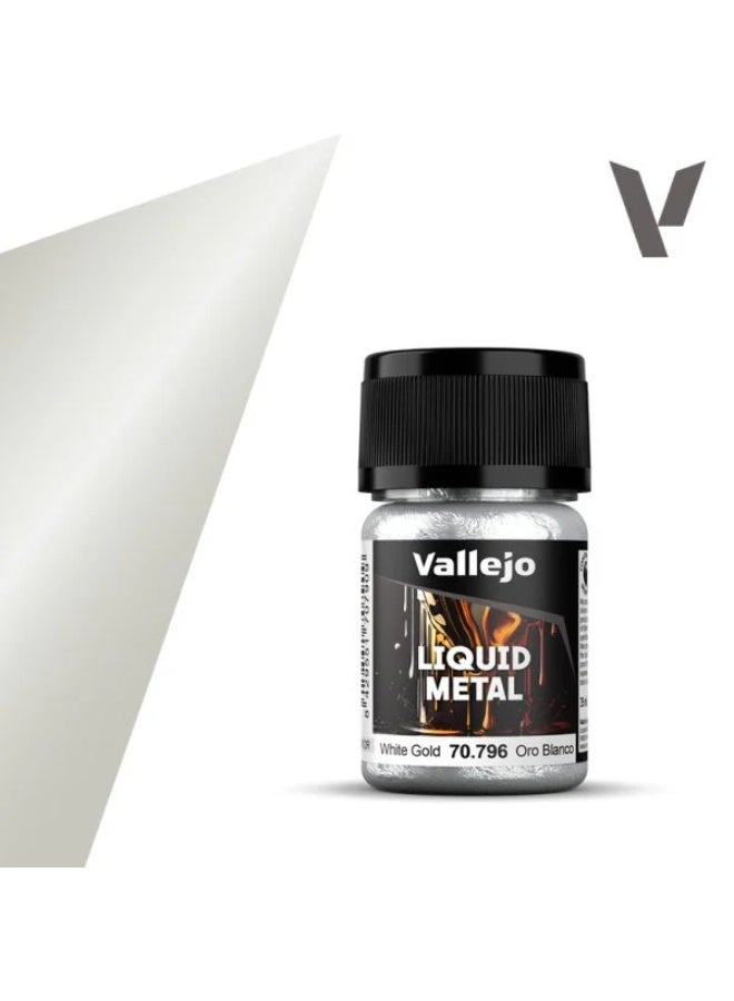 فاليجو سائل فضي 796 ذهبي أبيض، 35 مل - طلاء أكريليك معدني للمنمنمات والنماذج والأعمال الفنية