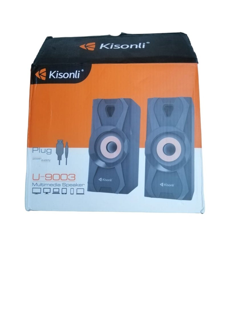 Kisonli 2-Piece USB Portable Mini Speaker Set Black - Image 3