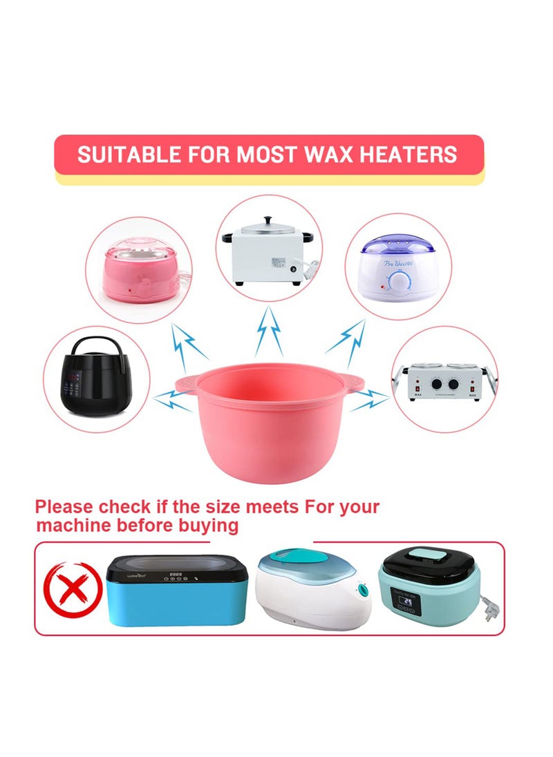 Excefore - Silicone Wax Warmer Liner, NonStick Silicone Bowl, Wax Pot Replacement Liner Bowl, Reuse Hair Removal Waxing Pot for 16 oz Wax Heater Machine 2 PCS - Image 1
