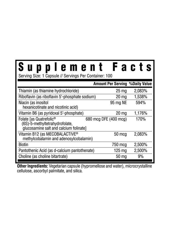 Seeking Health Seeking Health B Complex Plus - Vitamin B Complex Supplement with Choline & Riboflavin - Supports Brain Health, Digestion, & Energy - 100 Capsules  - Image 2