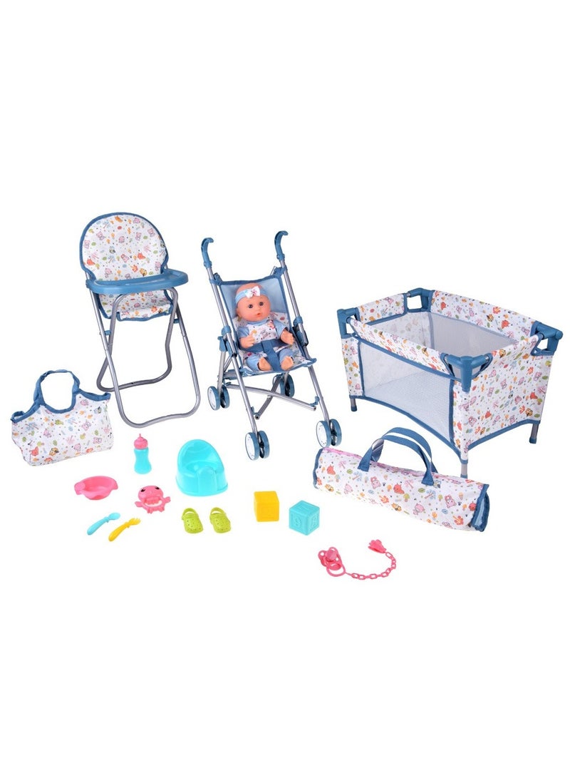 Toy Box Toy Baby Doll With Stroller and a Set of Accessories  For Children Over 3 years Old - Image 2