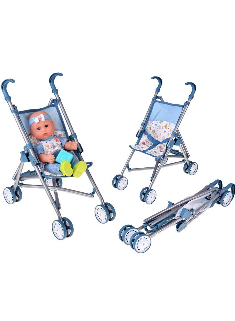 Toy Box Toy Baby Doll With Stroller and a Set of Accessories  For Children Over 3 years Old - Image 4