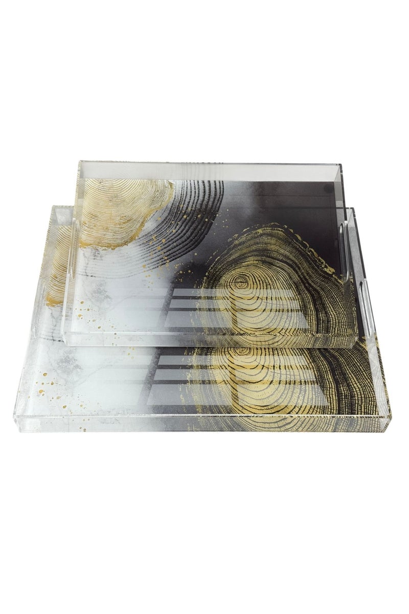 AFAQ Acrylic Serving Tray Set of 2 - Image 2