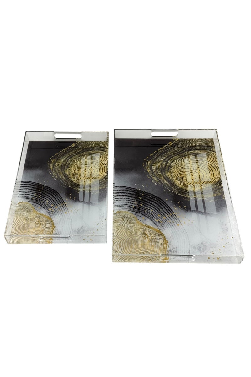 AFAQ Acrylic Serving Tray Set of 2 - Image 3