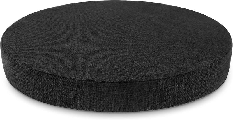 Tromlycs Round Chair Seat Cushion Pad 16 inch for Circle Stool Chairs Non Slip Decorative Foam Cushion Pillow, 1 Piece, 16 x 16 inches, Black - Image 1