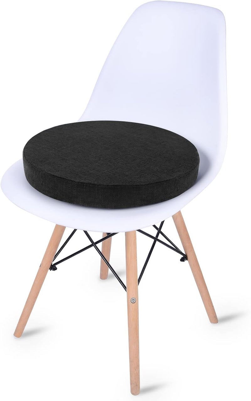Tromlycs Round Chair Seat Cushion Pad 16 inch for Circle Stool Chairs Non Slip Decorative Foam Cushion Pillow, 1 Piece, 16 x 16 inches, Black - Image 2