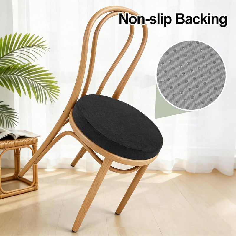 Tromlycs Round Chair Seat Cushion Pad 16 inch for Circle Stool Chairs Non Slip Decorative Foam Cushion Pillow, 1 Piece, 16 x 16 inches, Black - Image 4
